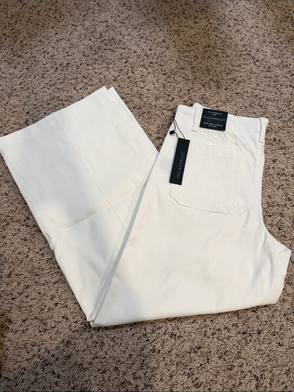 margot white Pull-On Wide-Leg Crop Pants